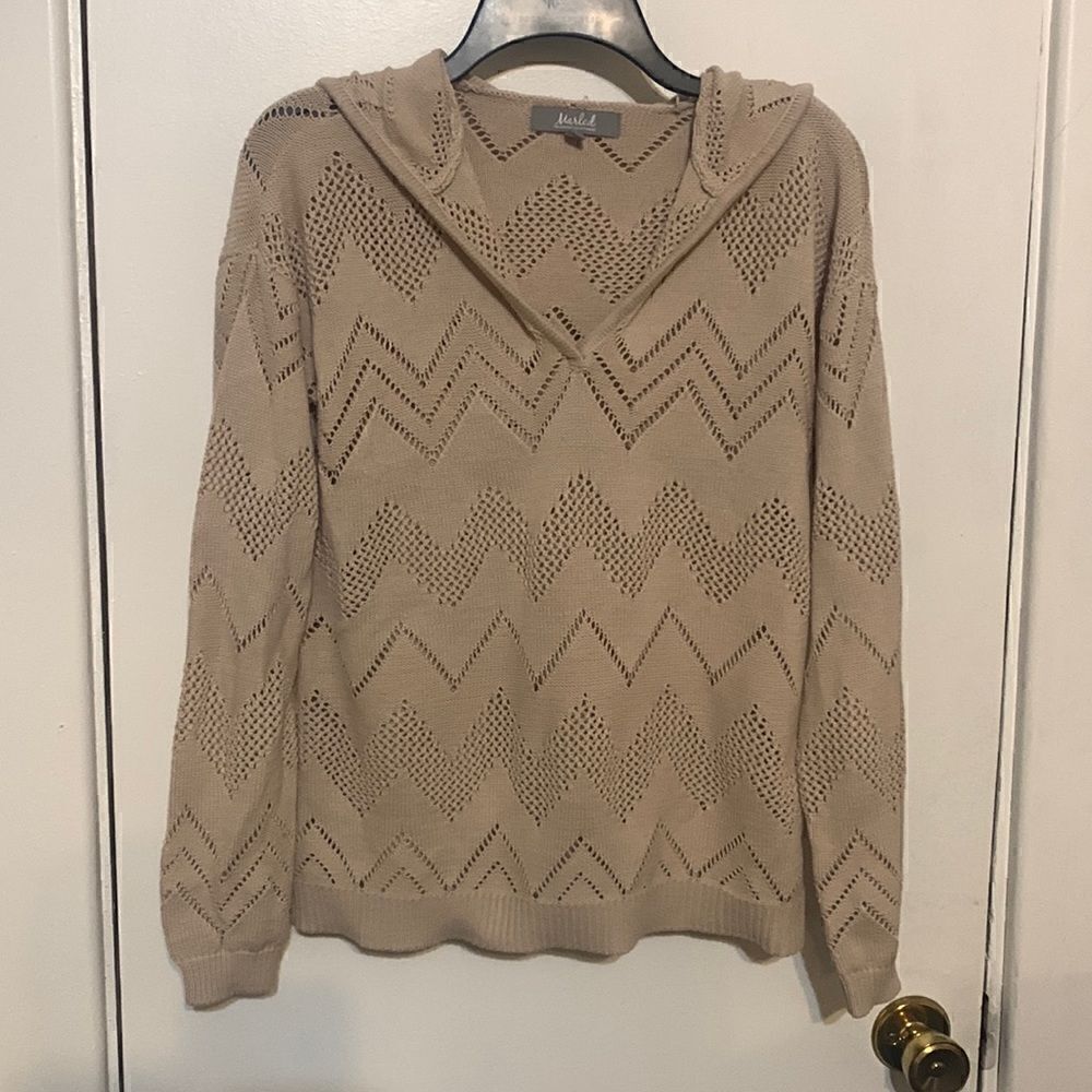Marled Reunited beige cut out hooded sweater Size XS